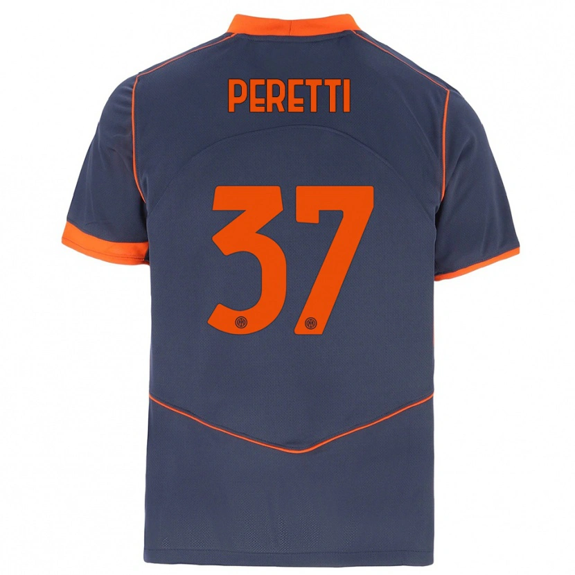 Danxen Criança Camisola Lorenzo Peretti #37 Cinza Laranja Terceiro 2025/26 Camisa Brasil