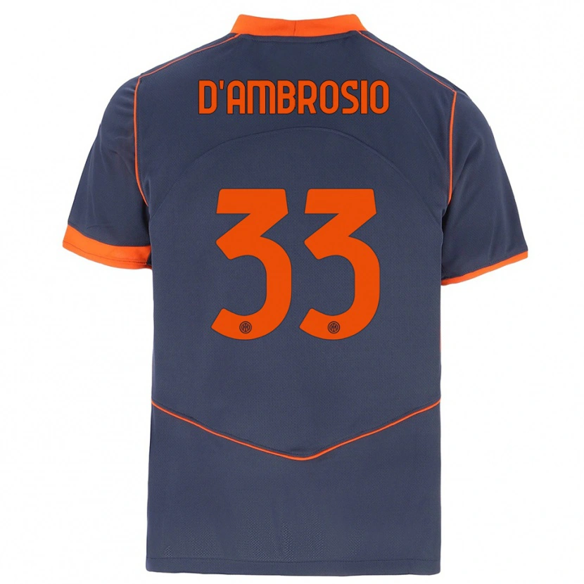 Danxen Criança Camisola Danilo D'ambrosio #33 Cinza Laranja Terceiro 2025/26 Camisa Brasil