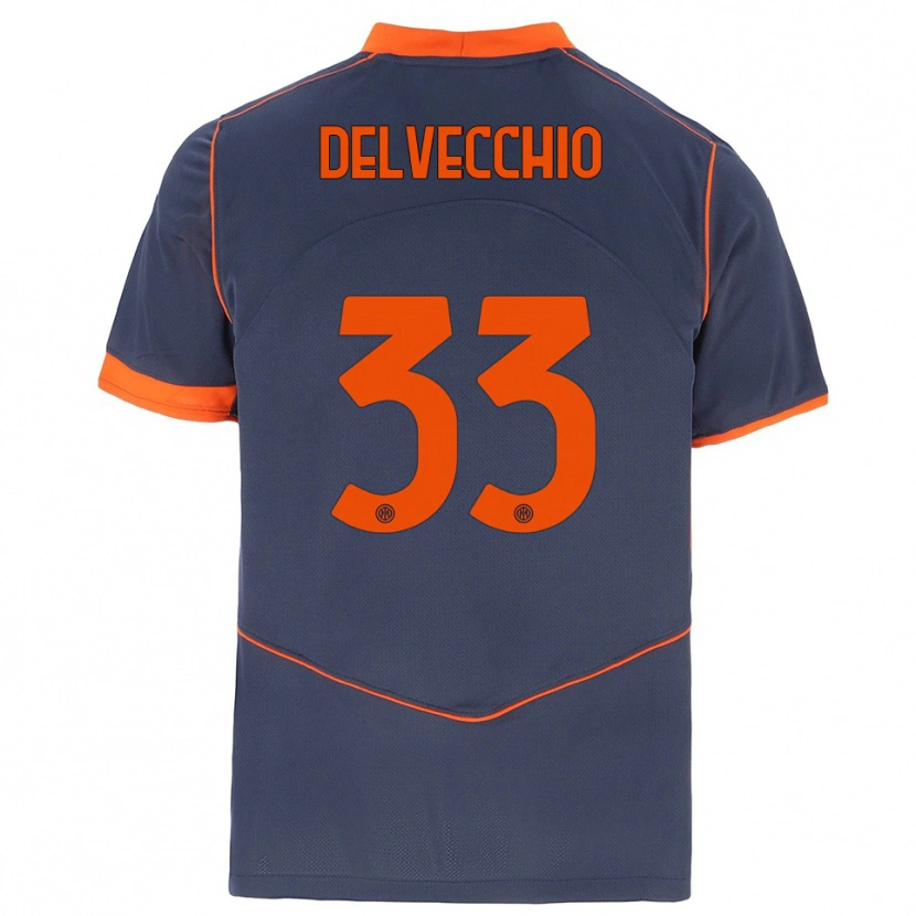 Danxen Criança Camisola Gabriele Delvecchio #33 Cinza Laranja Terceiro 2025/26 Camisa Brasil