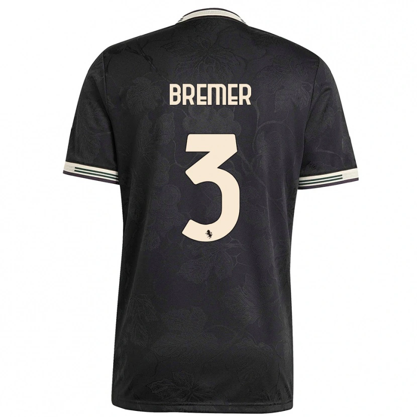 Danxen Criança Camisola Bremer #3 Preto Branco Verde Terceiro 2025/26 Camisa Brasil