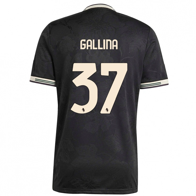 Danxen Criança Camisola Arianna Gallina #37 Preto Branco Verde Terceiro 2025/26 Camisa Brasil