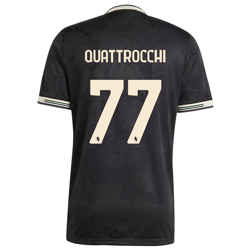 Danxen Criança Camisola Juan Ignacio Quattrocchi #77 Preto Branco Verde Terceiro 2025/26 Camisa Brasil