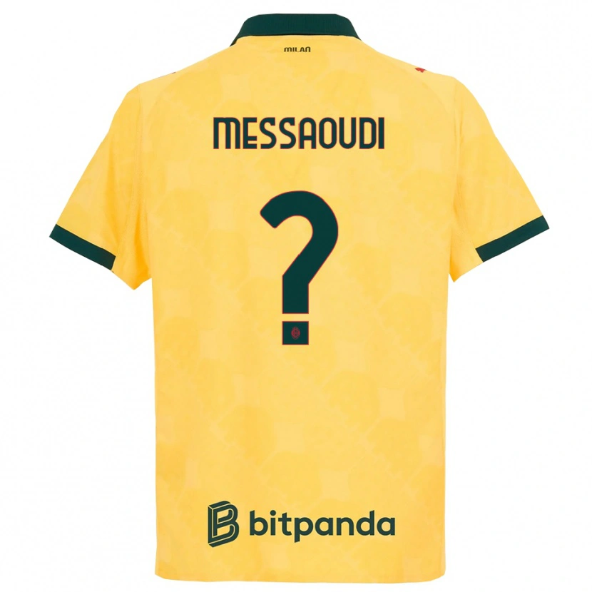 Danxen Criança Camisola Yanis Messaoudi #0 Amarelo Preto Terceiro 2025/26 Camisa Brasil