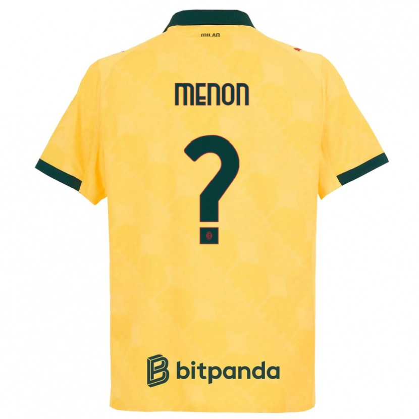 Danxen Criança Camisola Luca Menon #0 Amarelo Preto Terceiro 2025/26 Camisa Brasil