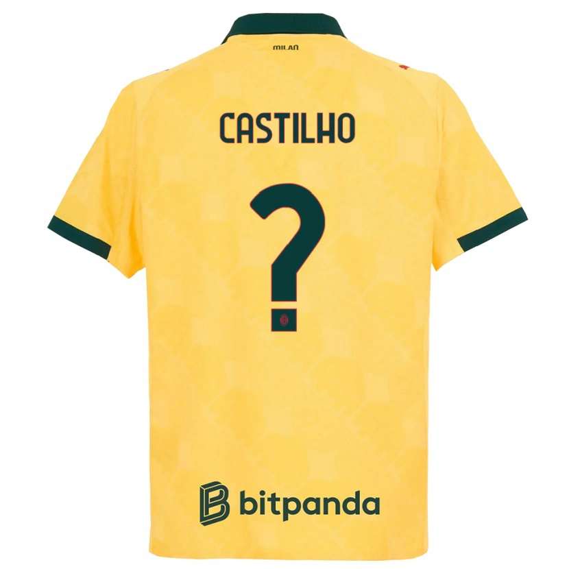 Danxen Criança Camisola Estevan Amaral Castilho #0 Amarelo Preto Terceiro 2025/26 Camisa Brasil