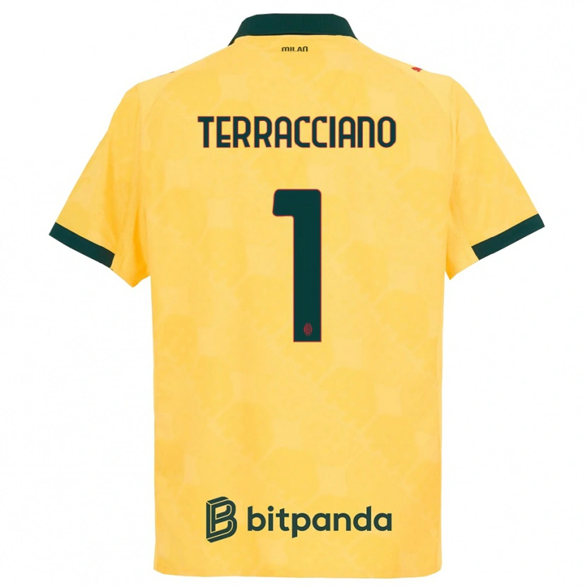 Danxen Criança Camisola Pietro Terracciano #1 Amarelo Preto Terceiro 2025/26 Camisa Brasil