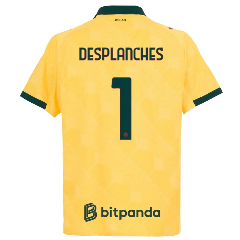 Danxen Criança Camisola Sebastiano Desplanches #1 Amarelo Preto Terceiro 2025/26 Camisa Brasil