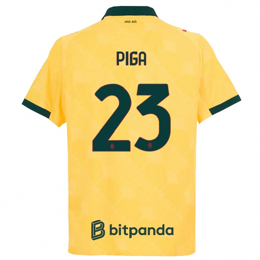 Danxen Criança Camisola Julie Piga #23 Amarelo Preto Terceiro 2025/26 Camisa Brasil