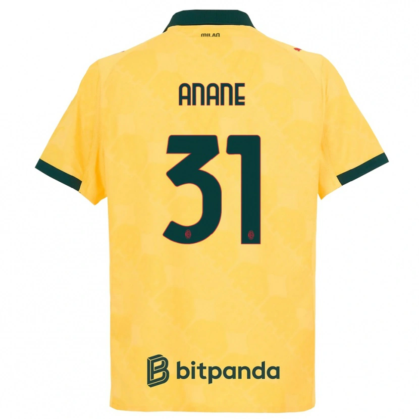 Danxen Criança Camisola Emmanuel Anane #31 Amarelo Preto Terceiro 2025/26 Camisa Brasil