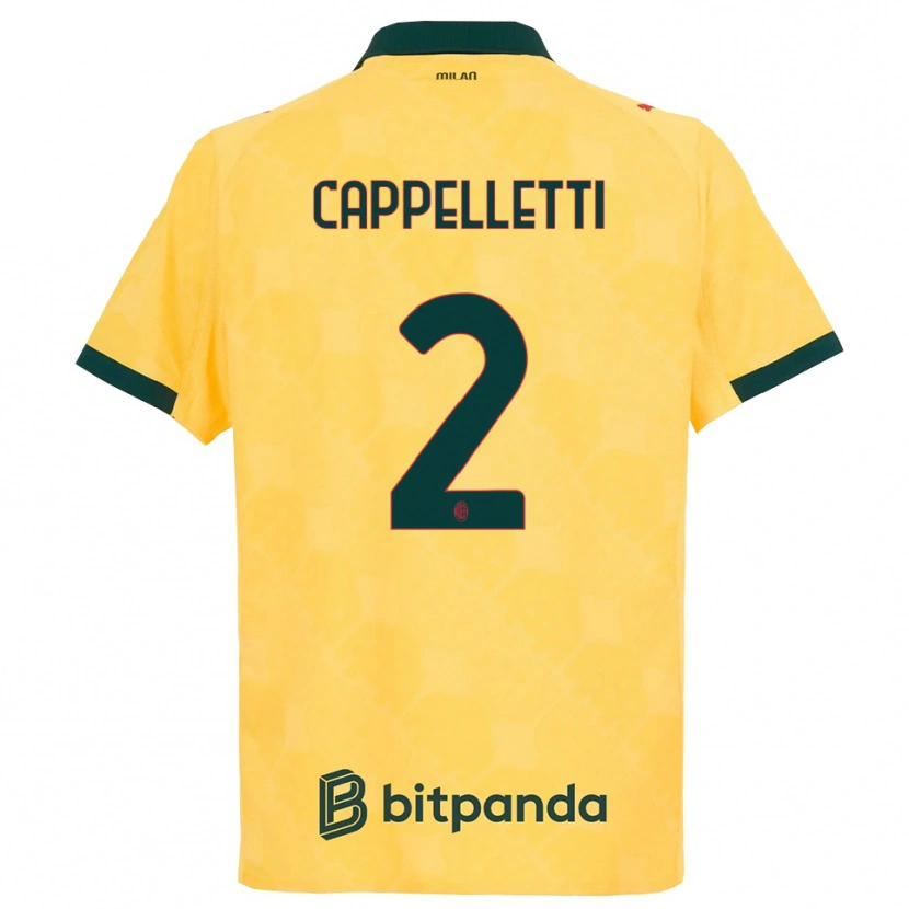 Danxen Criança Camisola Mattia Cappelletti #2 Amarelo Preto Terceiro 2025/26 Camisa Brasil