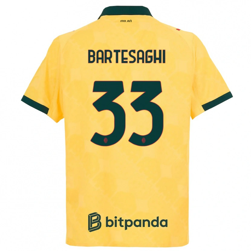 Danxen Criança Camisola Davide Bartesaghi #33 Amarelo Preto Terceiro 2025/26 Camisa Brasil