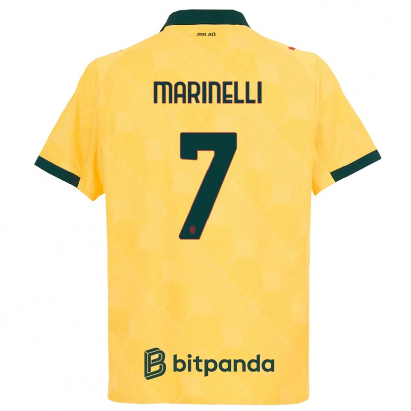 Danxen Criança Camisola Gloria Marinelli #7 Amarelo Preto Terceiro 2025/26 Camisa Brasil