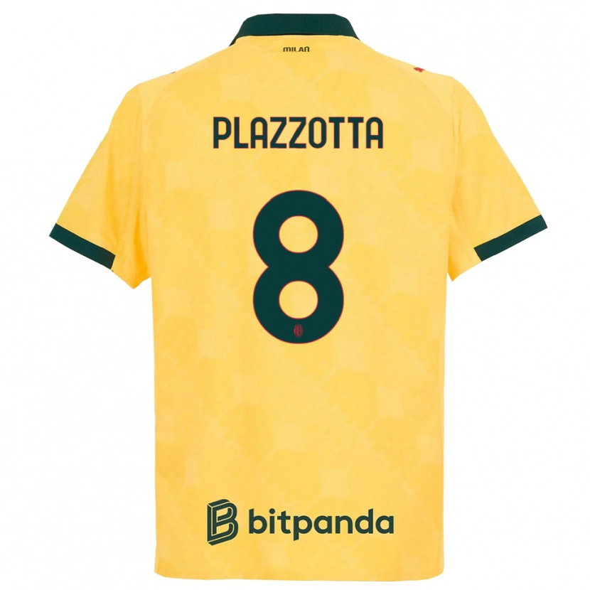 Danxen Criança Camisola Filippo Plazzotta #8 Amarelo Preto Terceiro 2025/26 Camisa Brasil