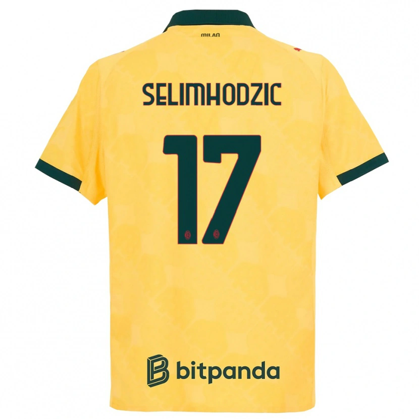 Danxen Criança Camisola Noa Selimhodzic #17 Amarelo Preto Terceiro 2025/26 Camisa Brasil