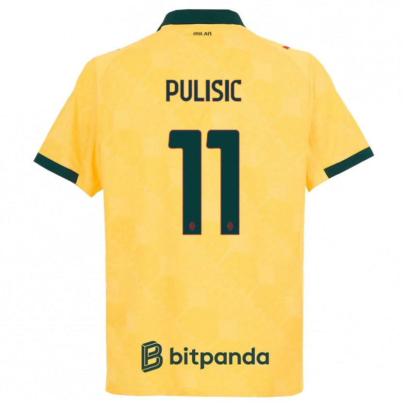 Danxen Criança Camisola Christian Pulisic #11 Amarelo Preto Terceiro 2025/26 Camisa Brasil