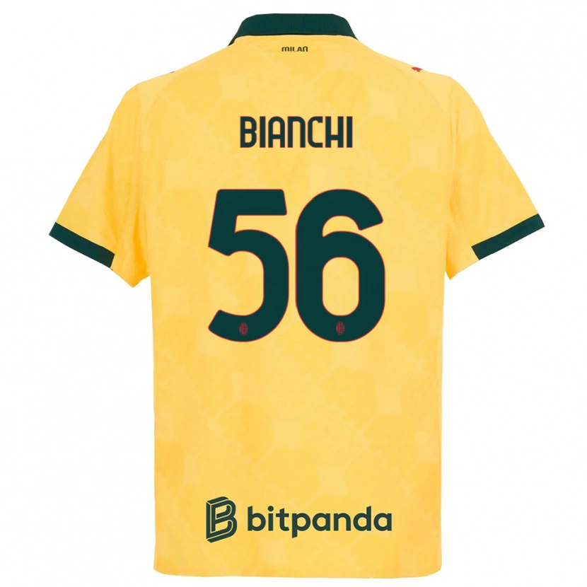 Danxen Criança Camisola Alessandro Bianchi #56 Amarelo Preto Terceiro 2025/26 Camisa Brasil