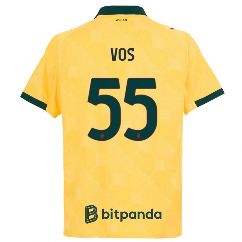 Danxen Criança Camisola Silvano Vos #55 Amarelo Preto Terceiro 2025/26 Camisa Brasil