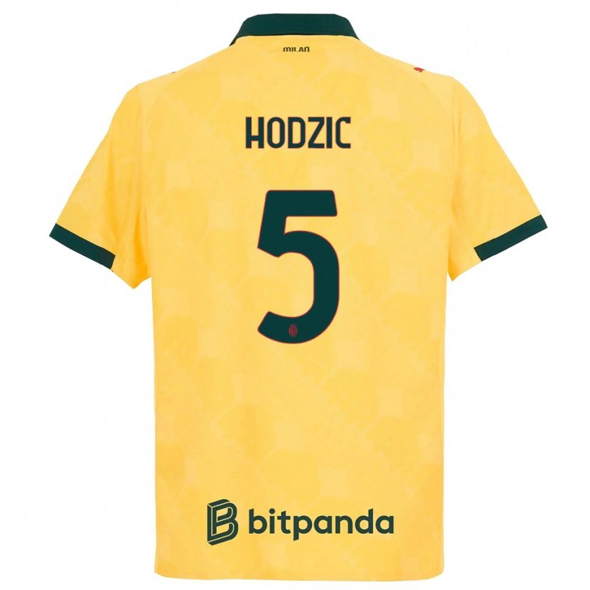 Danxen Criança Camisola Demirel Hodzic #5 Amarelo Preto Terceiro 2025/26 Camisa Brasil