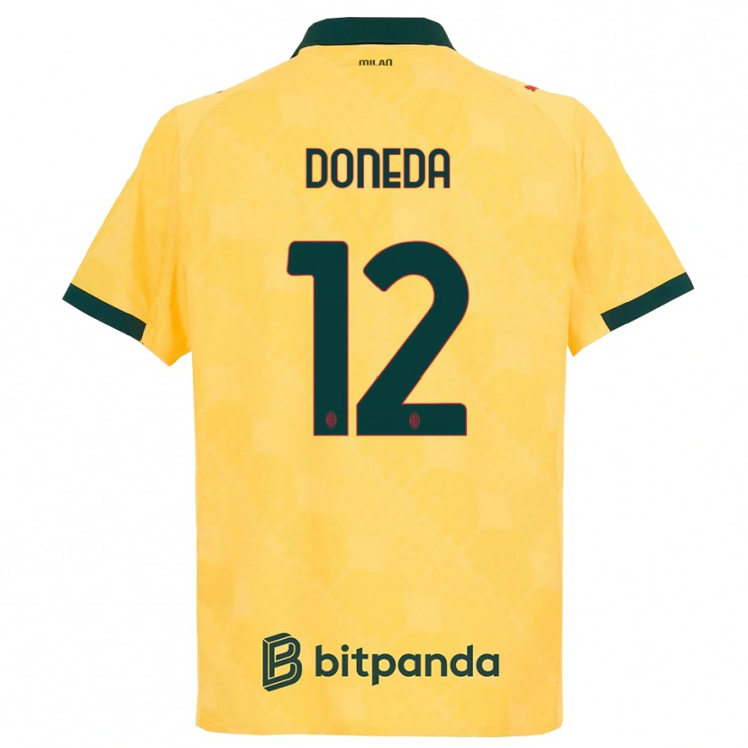 Danxen Criança Camisola Paolo Doneda #12 Amarelo Preto Terceiro 2025/26 Camisa Brasil