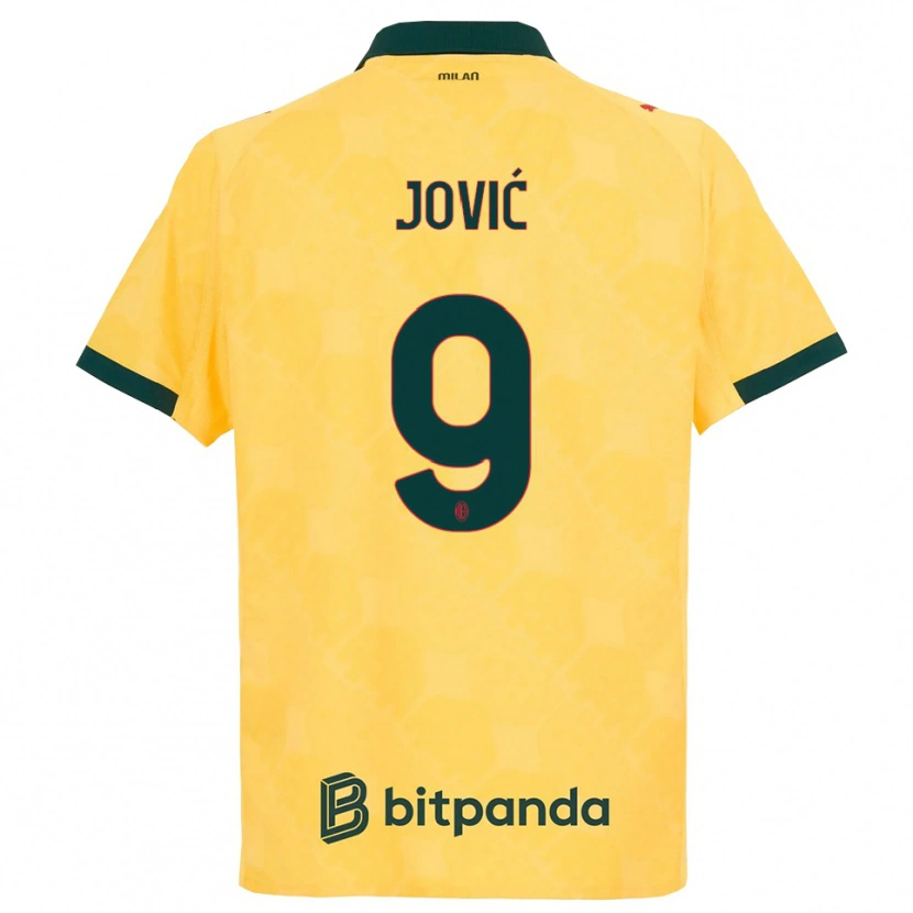 Danxen Criança Camisola Luka Jovic #9 Amarelo Preto Terceiro 2025/26 Camisa Brasil