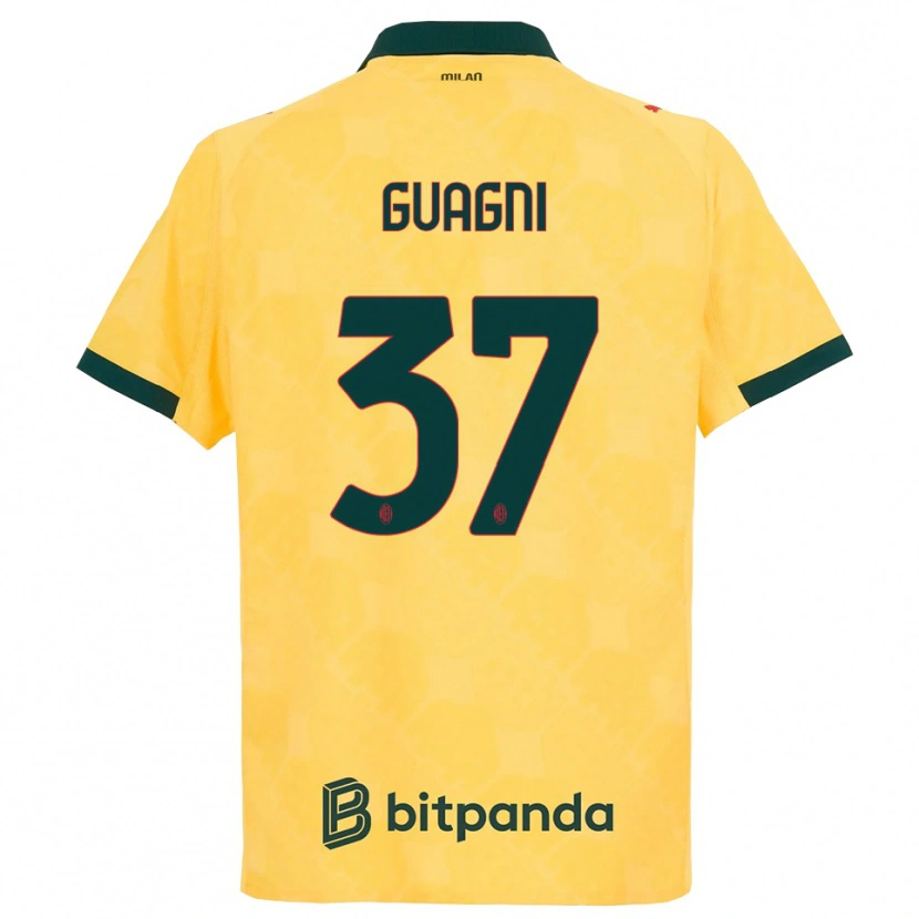 Danxen Criança Camisola Alia Guagni #37 Amarelo Preto Terceiro 2025/26 Camisa Brasil