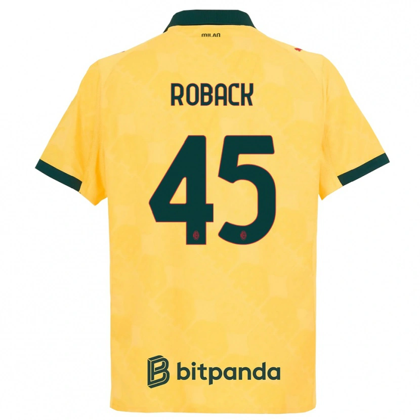 Danxen Criança Camisola Emil Roback #45 Amarelo Preto Terceiro 2025/26 Camisa Brasil
