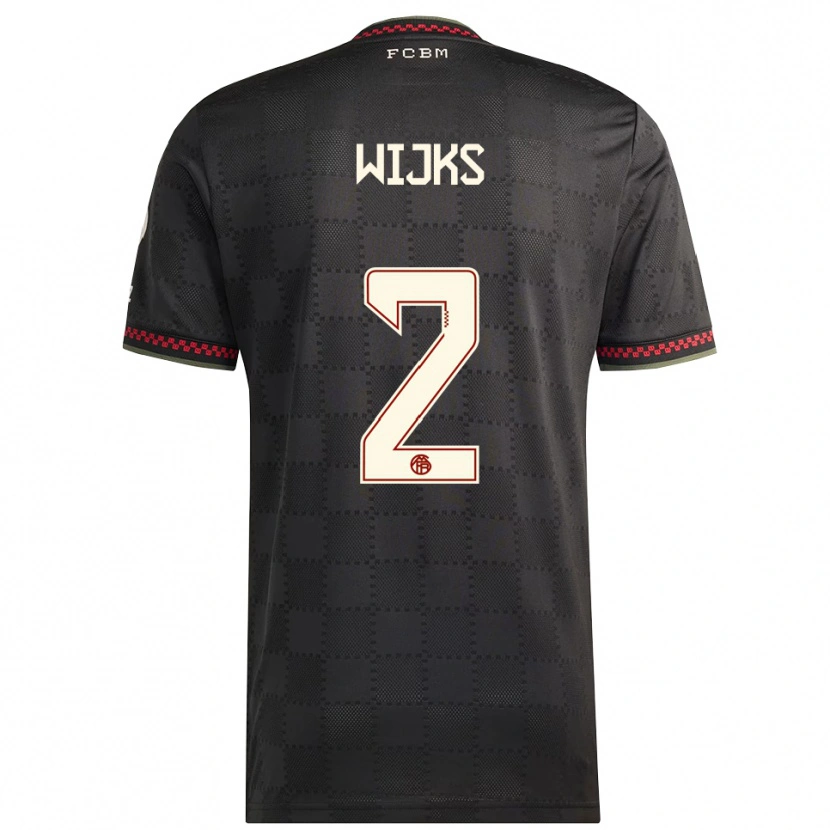 Danxen Criança Camisola Chivano Wijks #2 Preto Branco Terceiro 2025/26 Camisa Brasil