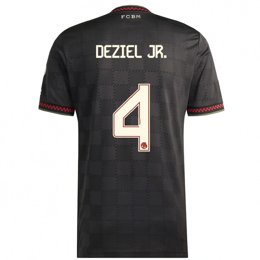 Danxen Criança Camisola Robert Deziel Jr. #4 Preto Branco Terceiro 2025/26 Camisa Brasil