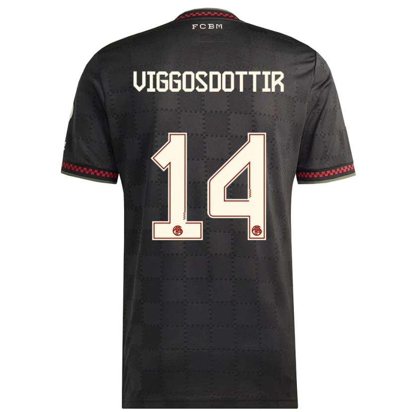 Danxen Criança Camisola Glodis Perla Viggosdottir #14 Preto Branco Terceiro 2025/26 Camisa Brasil