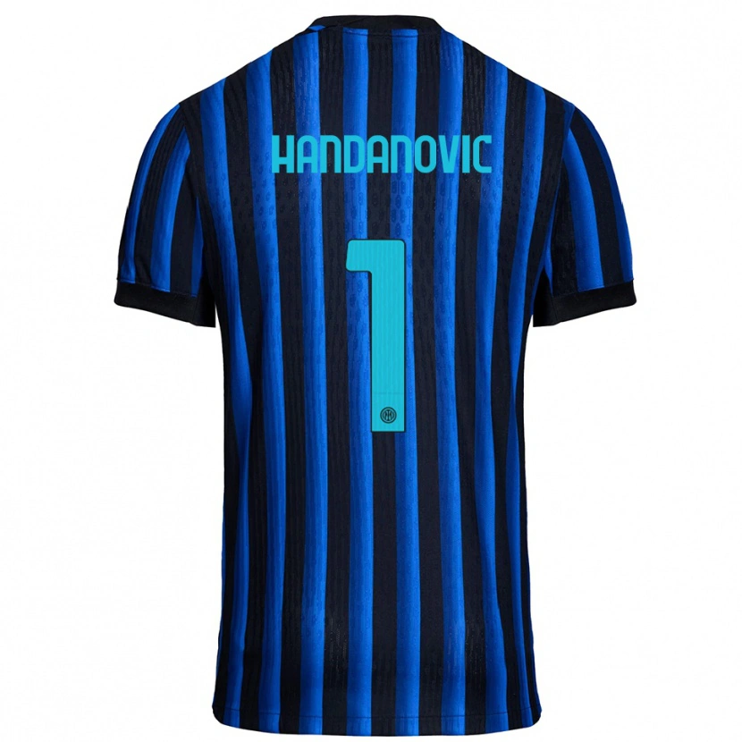 Danxen Homem Camisola Samir Handanovic #1 Preto Azul Principal 2025/26 Camisa Brasil
