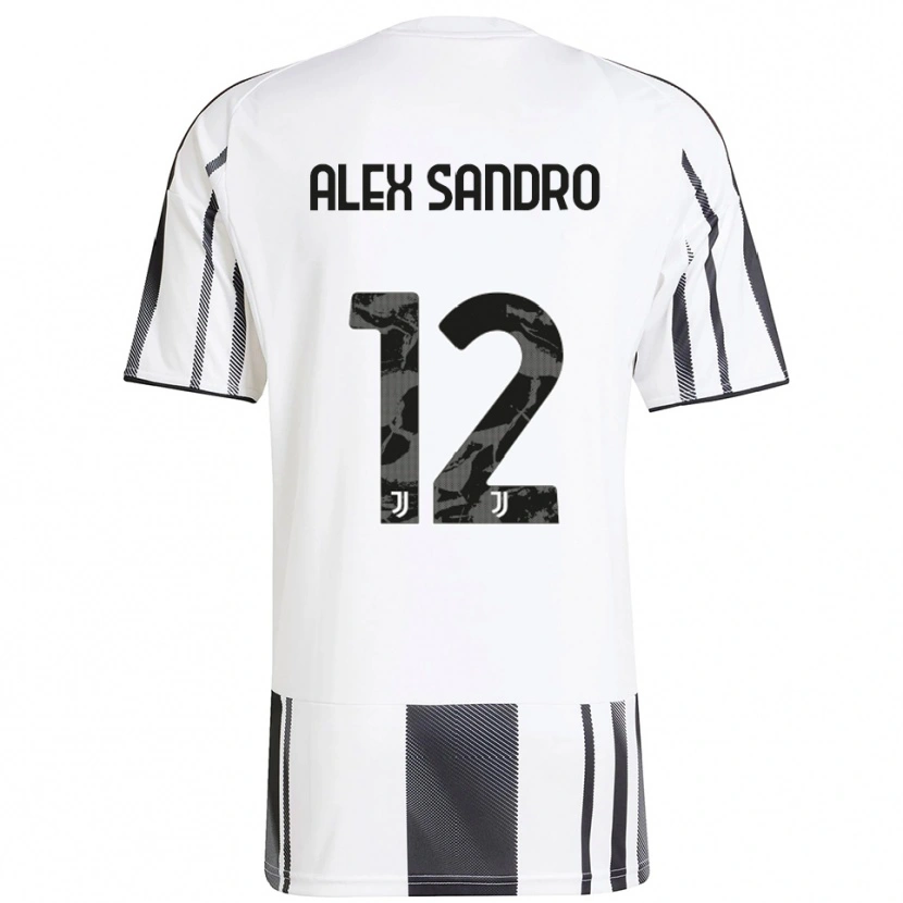 Danxen Homem Camisola Alex Sandro #12 Branco Preto Principal 2025/26 Camisa Brasil