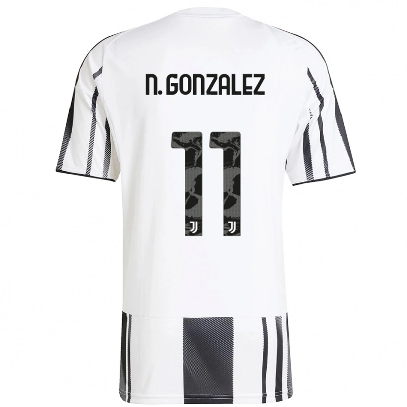 Danxen Homem Camisola Nico González #11 Branco Preto Principal 2025/26 Camisa Brasil