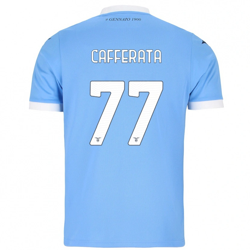 Danxen Homem Camisola Federica Cafferata #77 Azul Celeste Branco Principal 2025/26 Camisa Brasil