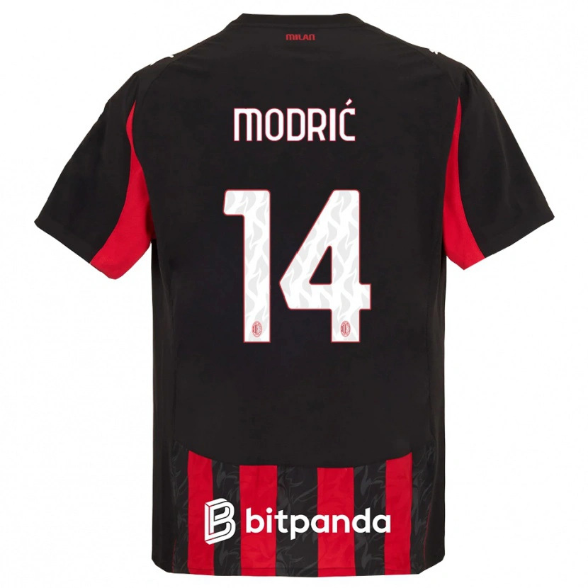 Danxen Homem Camisola Luka Modrić #14 Vermelho Preto Principal 2025/26 Camisa Brasil