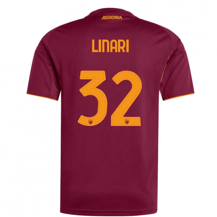 Danxen Homem Camisola Elena Linari #32 Borgonha Laranja Principal 2025/26 Camisa Brasil
