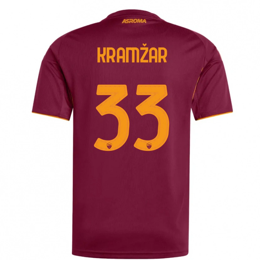 Danxen Homem Camisola Zara Kramžar #33 Borgonha Laranja Principal 2025/26 Camisa Brasil