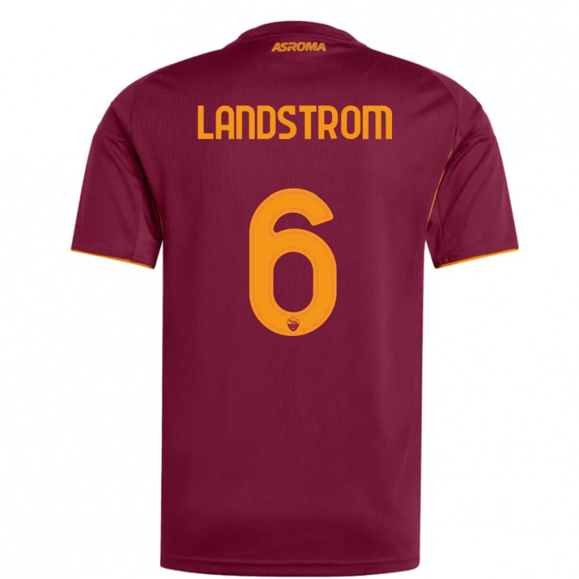 Danxen Homem Camisola Elin Landstrom #6 Borgonha Laranja Principal 2025/26 Camisa Brasil