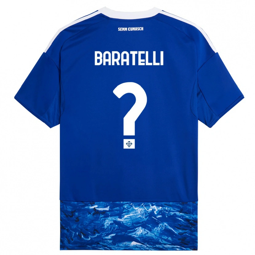 Danxen Homem Camisola Mattia Baratelli #0 Azul Branco Principal 2025/26 Camisa Brasil