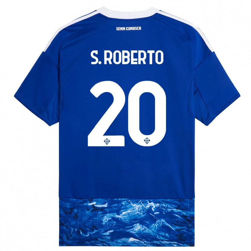 Danxen Homem Camisola Sergi Roberto #20 Azul Branco Principal 2025/26 Camisa Brasil