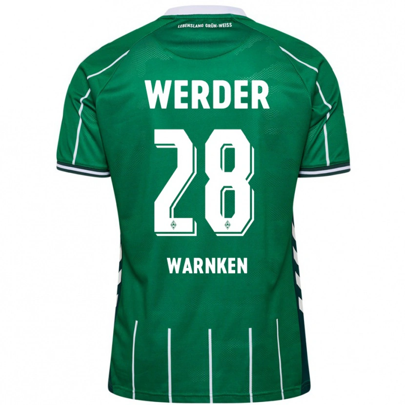 Danxen Homem Camisola Jannes Warnken #28 Verde Branco Principal 2025/26 Camisa Brasil