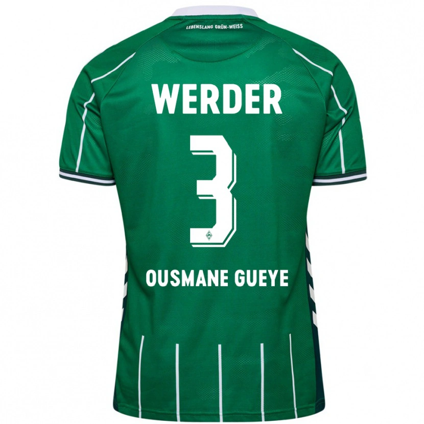 Danxen Homem Camisola Papa Ousmane Gueye #3 Verde Branco Principal 2025/26 Camisa Brasil