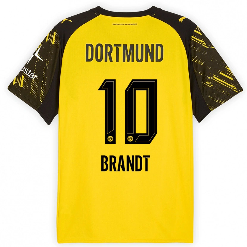 Danxen Homem Camisola Julian Brandt #10 Amarelo Preto Principal 2025/26 Camisa Brasil
