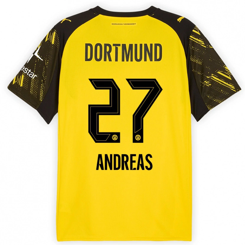 Danxen Homem Camisola Kuno Andreas #27 Amarelo Preto Principal 2025/26 Camisa Brasil