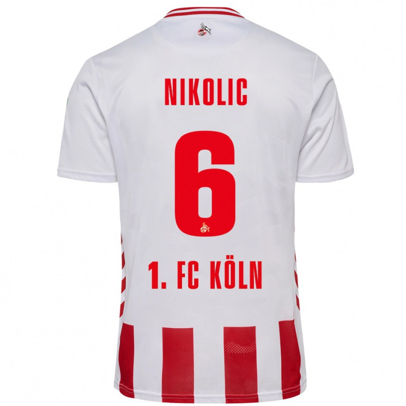 Danxen Homem Camisola Milan Nikolic #6 Branco Vermelho Principal 2025/26 Camisa Brasil
