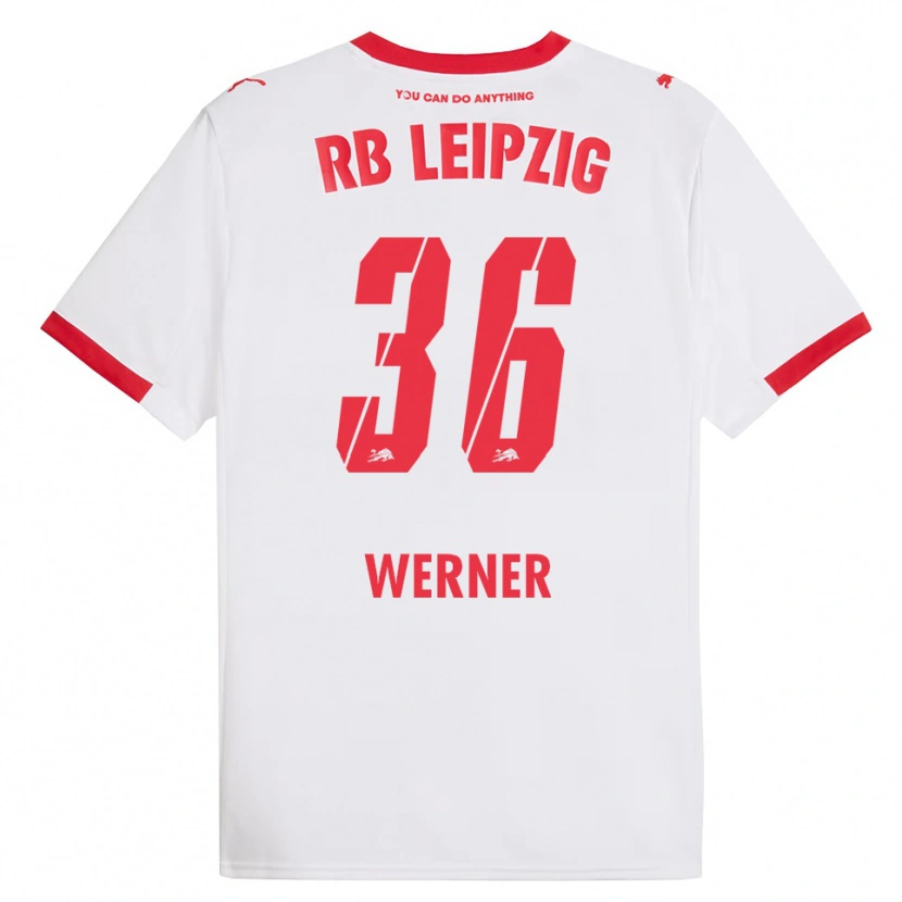 Danxen Homem Camisola Timo Werner #36 Branco Vermelho Principal 2025/26 Camisa Brasil