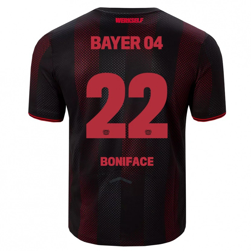 Danxen Homem Camisola Victor Boniface #22 Preto Vermelho Principal 2025/26 Camisa Brasil