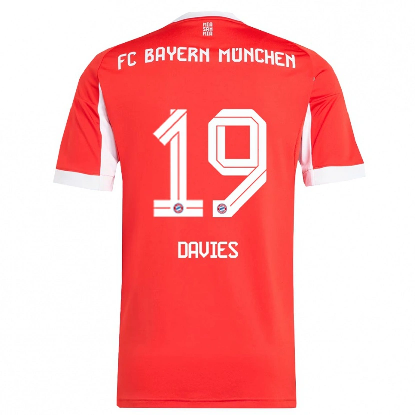 Danxen Homem Camisola Alphonso Davies #19 Vermelho Branco Principal 2025/26 Camisa Brasil