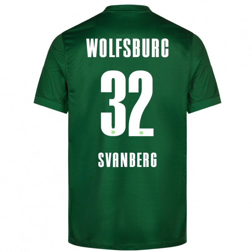Danxen Homem Camisola Mattias Svanberg #32 Verde Branco Principal 2025/26 Camisa Brasil