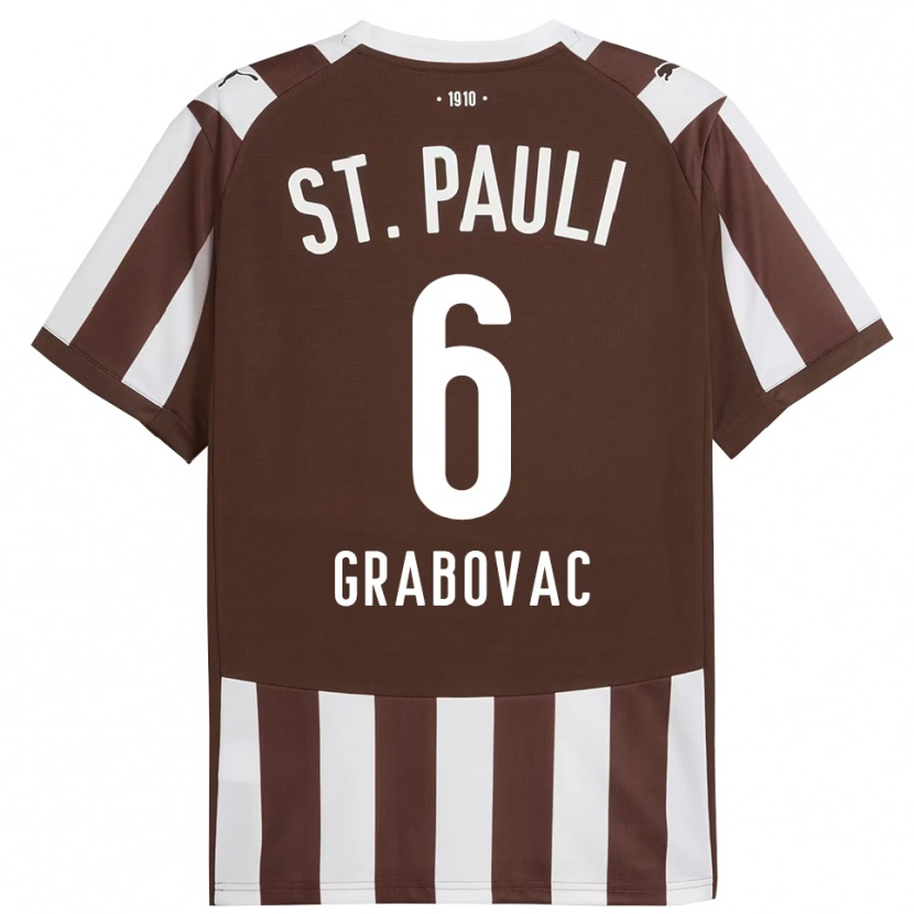 Danxen Homem Camisola Danijel Grabovac #6 Café Branco Principal 2025/26 Camisa Brasil