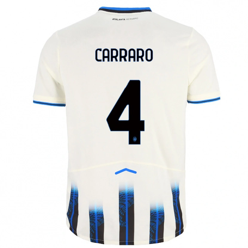 Danxen Homem Camisola Marco Carraro #4 Branco Azul Alternativa 2025/26 Camisa Brasil